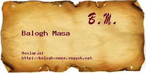 Balogh Masa névjegykártya
