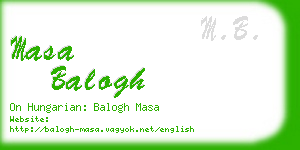 masa balogh business card